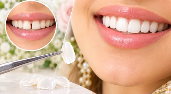 Veneer shade matching for a bride at Radiant 32 Dental Clinic, Bhowanipore