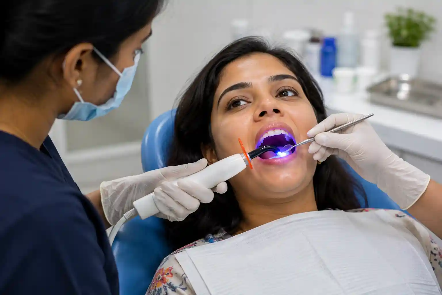 A calm patient during treatment at Radiant 32, Bhowanipore