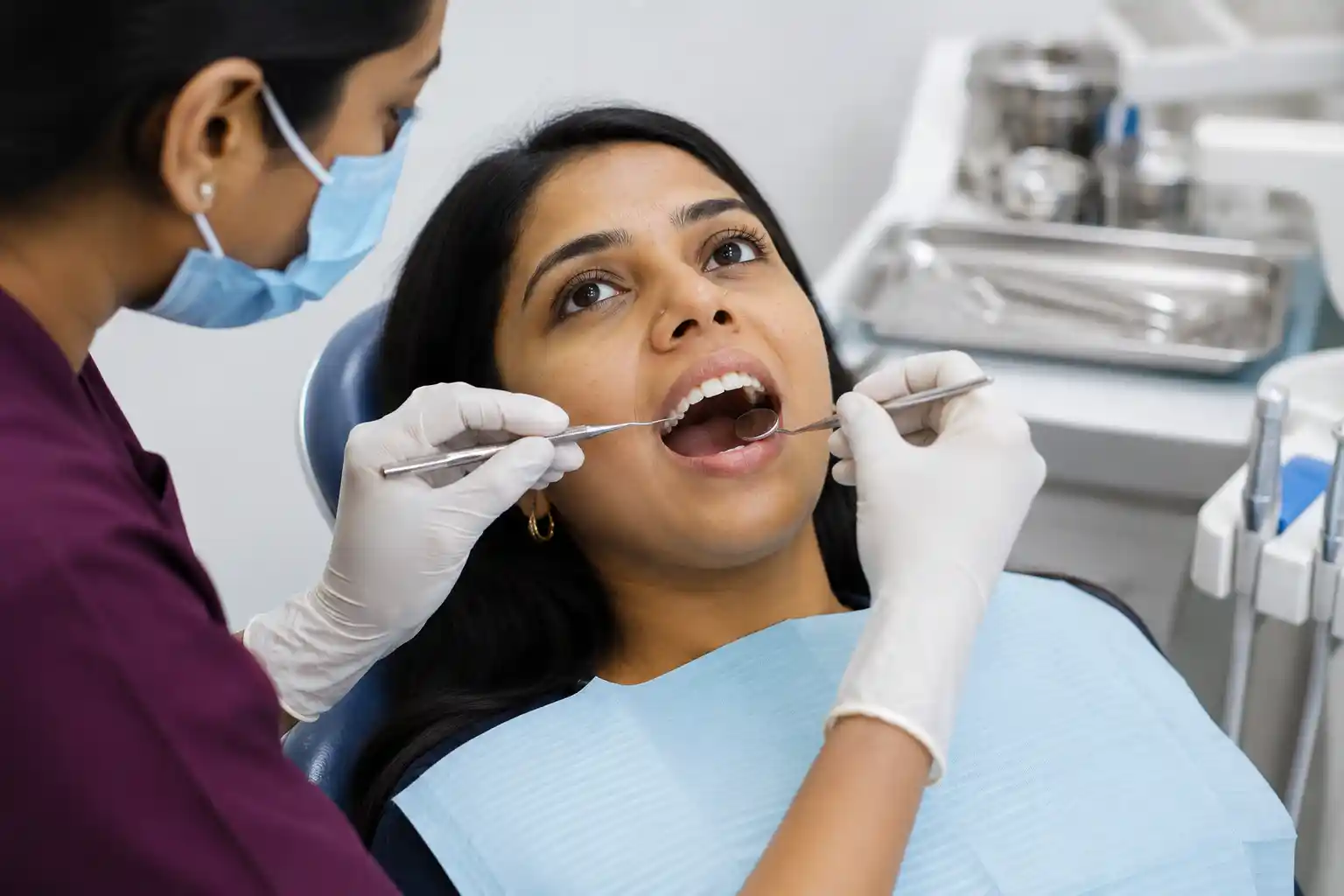Gum and tooth check before scaling and polishing at Radiant 32, Bhowanipore