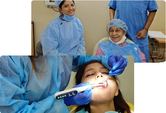 A dentist examining a patient at Radiant32 Dental Clinic, Bhowanipore