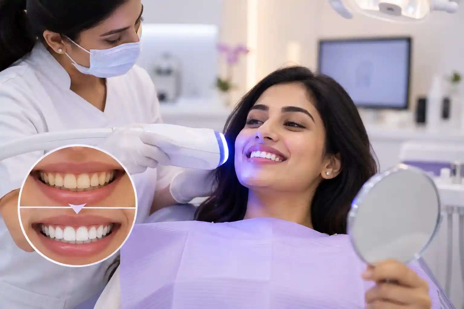 A clean, healthy smile prepared for whitening at Radiant 32, Bhowanipore